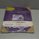 Popotop Photo Album Self Adhesive Scrapbook for 4x6 5x7 8x10 photos for Wedding Gifts & Baby Book, Leather Hardcover DIY Memory Book for Anniversary Family with Postcard, with A Scraper & Metallic Pen (12.6"x13.2" 20pages, Purple)