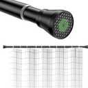 Shower Curtain Rod 45 to 77 Inches Black Tension Curtain Rod No Drilling Shower Tension Rod Adjustable Curtain Tension Rod Shower Rods for Bathroom,Windows