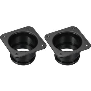 PATIKIL 3" Duct Connector Flange, 2 Pack Dryer Vent Wall Plate Square to Round Straight Ducting Plate for Air Heating Cooling Ventilation Exhaust Fan, Black