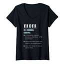 Womens Mom Noun Definition Funny Mama Mothers Day Mother Love Wife V-Neck T-Shirt L