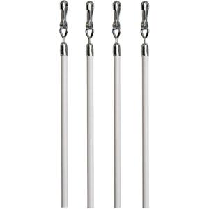 Generic White Aluminum Drapery Curtain Wand Pull Rod w/Swivel Snap & Handle White (4 Pack - 36""),