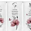 Pink Floral Christian Kitchen Towels, Inspirational Bible Verses Hand Towels for Bathroom Decor, Christian Gifts for Women, Religious Decor Dish Tea Towels for Kitchen, 16x24 Inch Set of 3