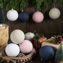 12 Pcs 4 Inch Neutral Textured Christmas Ball Ornament 4 Inch Vintage Matte Boho Cream Blue Pink White Plastic Christmas Ball Rustic Xmas Tree Ornaments Modern Home Decor for Holiday (Multicolored)