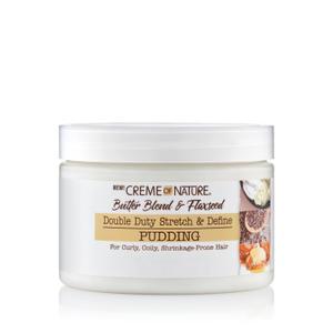 Creme of Nature Double Duty Stretch and Define Pudding with Butter Blend Flaxseed and Argan Oil, Moisture-Rich Anti-Shrinkage Curl-Defining Cream for Natural Hair Styling, 11.5 oz (6 Ounce (Pack of 1)