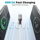ASKUBSKU 20FT USB C to USB-C Cable 60W, Extra Long, White | Type C Fast Charging Cord, USBC Charger Cable for Samsung Galaxy/iPad/MacBook/LG/Switch/Pixel and Other Type C Devices