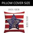 4th of July Pillow Covers 18x18 Inch,Set of 4 Patriotic Red White Blue Summer Outdoor Throw Pillow Covers,Independence Memorial Day USA Flag Linen Fourth of July Cushion Case for Sofa Couch Decor