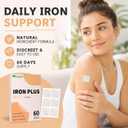 Iron Support Topical Patch – Natural Alternative, Easy to Use, 60 Days Supply – Sugar-Free, Latex-Free – Ideal for Energy & Vitality