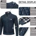 Men's Cardigan Sweaters Full Zip Stand Collar Slim Fit Cable Knit Long Sleeve Casual Sweater with Pockets (XXL)