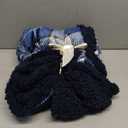 Pavilia Blue Navy Plaid Sherpa Throw Blanket for Couch, Plush Flannel Fleece, Soft Fuzzy Cabin for Sofa Bed, Warm Cozy Winter Gift, 50x60