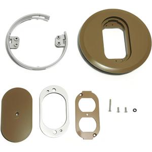 E97DSC Brown Floor Box Cover Kit,5.69 in Round Floor Duplex Receptacle Flush Mount Cover,Caramel Floor outlet Cover Replace,Fit For Tile and Carpet Installations And More