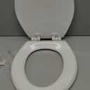 Mayfair Cassel Slow Close Toilet Seat, Easy Clean, Non Slip Premium Wood Seat, Easy Install, Made in USA, Round, White