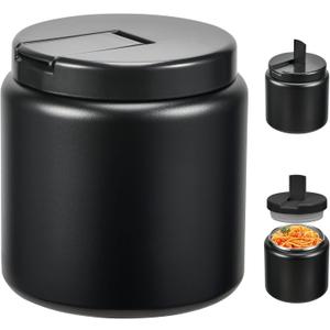 26oz Kids Jar for Hot Food, Insulated Vacuum Food Jar with Buckle Lid, Stainless Steel Wide Mouth Leak Proof Insulated Lunch Container for School Picnic Travel, Black