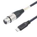 Devinal Upgrade XLR Female to USB C Cable, USB tyep-C to Female XLR Recording Cable Cord Connector Adapter Compatible with Microphone Smartphone or MacBook 1M (1M/3.3FT)