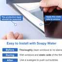 4 x Window Privacy Film One Way Daytime Privacy Static Cling Sun Blocking Anti UV Reflective Window Tint for Home and Office, Natural Silver, 17.5 X 78.7 inch