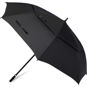 G4Free 72 Inch Huge Large Oversize Golf Umbrella Automatic Open Double Canopy Vented Windproof Stick Umbrella, 6 Ft Heavy Duty For Outdoor Doorman Family(Black)