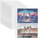 Mogoostry A4 Clear Sheet Protectors 2 Pocket Binder Sleeves 20 Sheets 11 Holes Side Open Photo Album Refill Page Protector