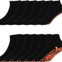 SkiBeaut Kid Trampolines Socks Ankle Grips Non Slip Child Socks for Boys Girls 2-5/6-9/10-13 Years (Black)