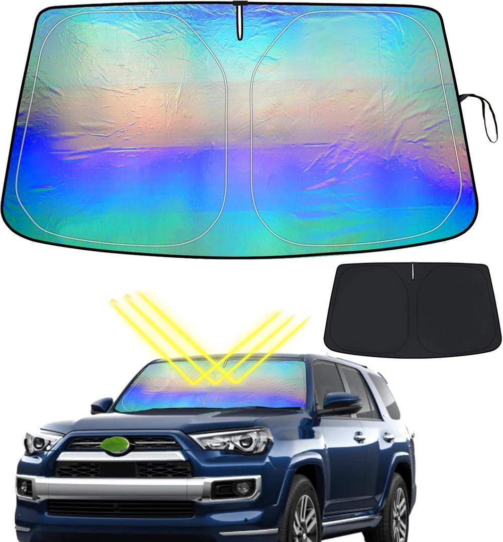 Car Windshield Bilayer Sun Shade for Toyota Corolla Hatchback 2019-2025 Sunshade Foldable Window Sun Visor Protector Blocks UV Rays Keep Your Car Cooler-Convenient Folding and Collection