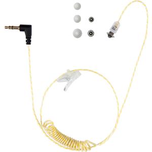Tubeless Covert Security FBI Police 3.5mm /1 Pin Listen Only Earpiece Headset for Remote Speaker Mic Motorola Kenwood Two Way Radio (22" Cable Yellow)