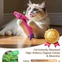 PetBusy Cat Toys with[5000mg A+Natural Catnip &Silvervine] [Baby Grade] Interactive Soft Chew Kicker Cat Toys for Indoor Cats & Kittens, [Crinkle &Bell] Fish Sound Toy, Drives Bored Cat Crazy with Fun