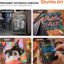 Shuttle Art Chalk Markers, 24 Vibrant Colors Liquid Chalk Markers Pens for Chalkboards, Windows, Glass, Cars, Erasable, 3mm Reversible Fine Tip with Chalkboard Labels for Office Home Supplies