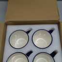 Selamica 10 OZ Coffee Mugs Set of 4, Small Coffee Cups Ceramic with Handle for Cappuccino Latte Cocoa Milk, Dishwasher Microwave Safe,Vintage Blue