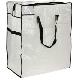 Household Essentials Medium Storage Bag, Clear Polyethylene with Black Trim Medium (22"L x 12"W x 26"H)