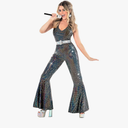 Morph Disco Costume Women - 70s Retro Jumpsuit Costume For Parties & Halloween - 70s Disco Outfits For Women S