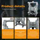 Pneumatic Double Diaphragm Pump 1.5 Inch In/Out PP 35GPM Max 120PSI QBK-25PP Pneumatic pump with dual diaphragm, Transport Various Low Viscosity Liquids, Hydraulic Fluid, diesel, coating etc