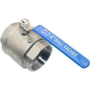 4" NPT Female 316 Stainless Steel Full Port Ball Valve Vinyl Handle WOG1000
