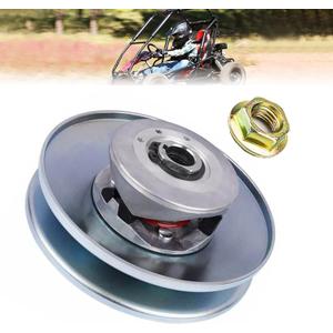 QYMOTO KT196 Go Kart Clutch Driven Pulley 16mm Bore for Coleman Minibike 16mm Drive Shaft 30 Series Torque Converter with Mounting Lock Nut (Only for 16mm Coleman Models)