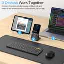 OMOTON Foldable Bluetooth Keyboard Supports Up to 3 Devices, Rechargeable Wireless for iPad iOS Android Tablet MacOS Windows Laptop PC, Full Size Folding Travel Keyboard, Black