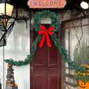 Riceshoot Halloween Wreath for Front Door 20'' Gothic Monster Halloween Wreath Eerie Nightmare Theme Decor Spooky Sandworm Door Decor with Garland Arm for Home Indoor Outdoor Nightmare Decoration