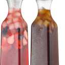 NETANY Plastic 50 Oz Water Carafe with Flip Top Lid, Set of 2 Square Base Juice Containers, Clear Plastic Pitcher  for Water, Iced Tea, Juice, Beverage, Cold Brew and Mimosa Bar  HAND WASH ONLY