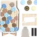 Reward Jar for Kids  Potty Training, Chores & Classroom Behavior, Magnetic Wooden Incentive Jar with 25 Smiley Tokens, Stand & Magnet, Positive Reinforcement Chart (Smiley  V1)