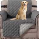 H.VERSAILTEX Chair Slipcover Reversible Chair Cover Water Resistant Washable Chair Cover Non-Slip Fabric Furniture Protector with Elastic Strap for Pets(Armchair, Charcoal Grey)