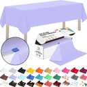 CXPSINC 54 Inch X 100 Feet Plastic Table Cover Roll Disposable Tablecloth with Slide Cutter for All Type/Shape Tables | Picnic, Party, Banquet, Birthdays, Weddings (Purple, 100 Feet) (1200" x 54" (Rectangular))