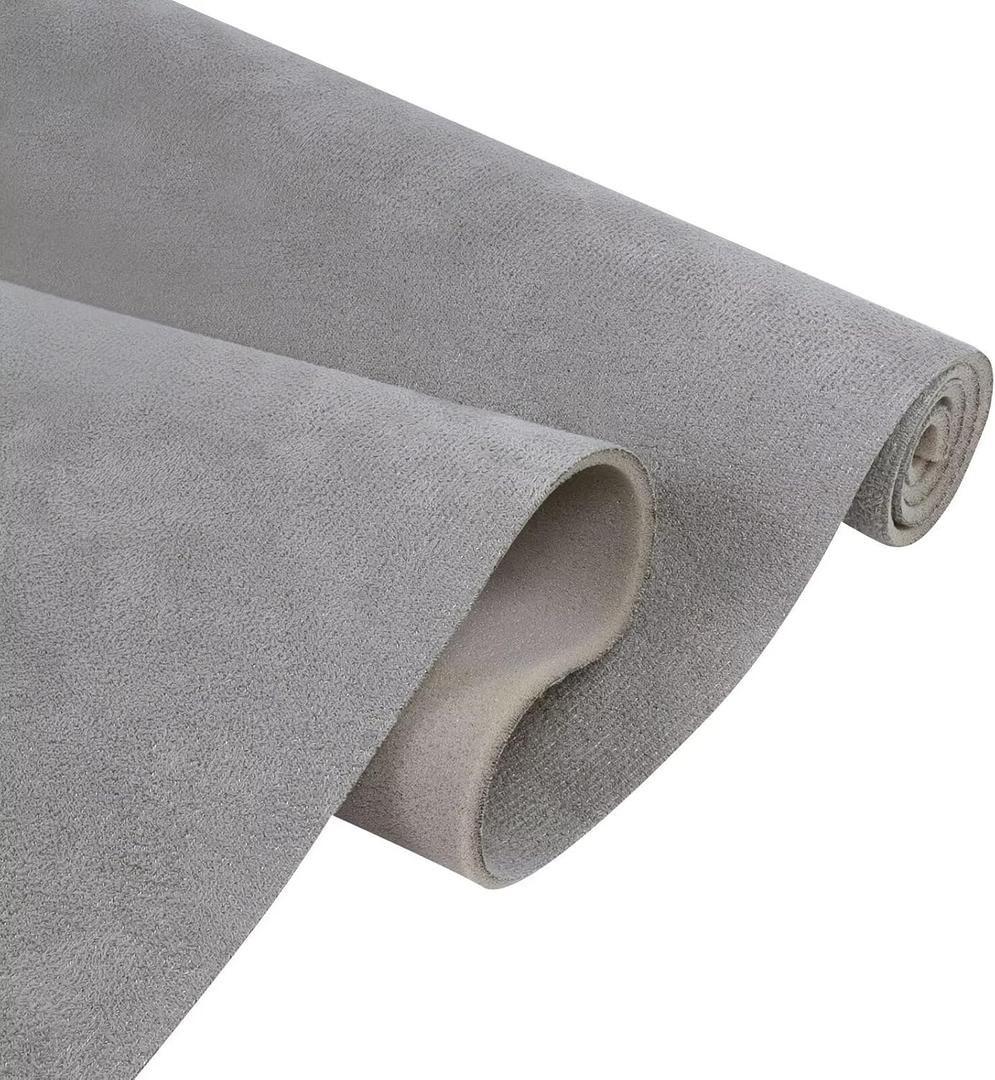 Suede Headliner with Foam Backed Fabric 60" Width, Replacement Automotive RV Boat Marine Interiors Aging/Faded/Broken Gray, 85" x 60"