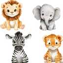 Honoson 4 Pcs Large 24" x 32" Safari Animals Cardboard Cutouts, Wildlife Jungle Party Yard Signs Decoration for Baby Shower Birthday Party Supplies Forest Camp Themed Lawn Classroom Decor