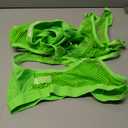 Women Rave Outfits Cutout Fishnet Top Booty Shorts Bottom Choker 3Pcs Babydoll Nightwear Festival Lingerie (Medium, Fluorescent Green)