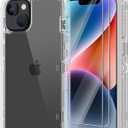 Annymall for iPhone 14 Clear Case with 2 Screen Protector,[Not Yellowing] Military Grade Drop Protection Thick Anti-Fall Transparent Heavy Duty Shockproof Phone Cover for Apple iPhone 14 6.1" (Clear)