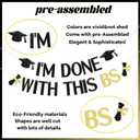 3 x I'm Done With This B.S. Banner - Congrats Bachelor Grad Party Banner, Bachelor's Degree Graduation Party Decorations Black Glitter