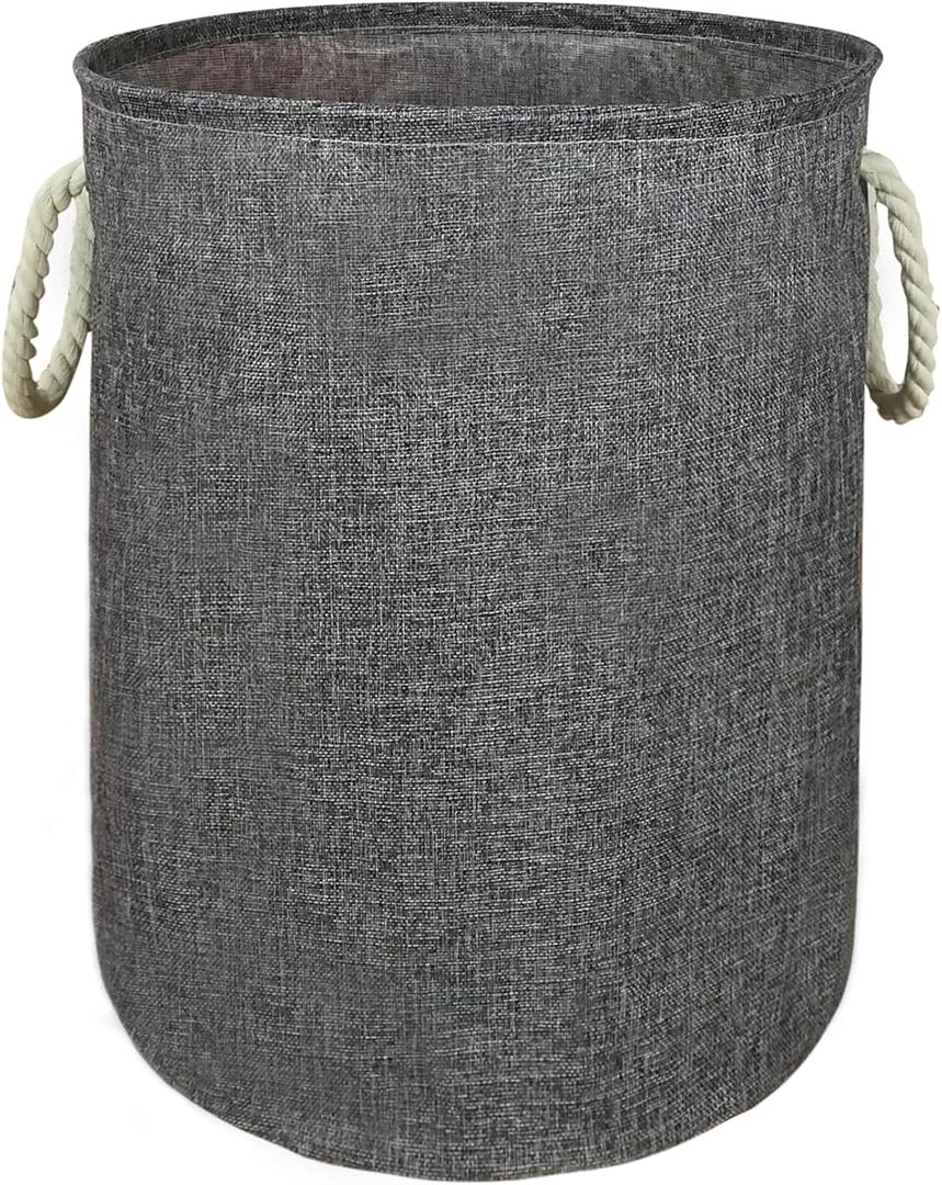 Round Laundry Basket Storage Bins Nursery Hamper Gift Baskets for Home,Office,Home Decor (grey)