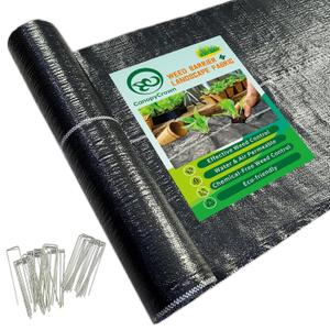 Weed Barrier Fabric, 4FTx100FT Heavy Duty Landscape Fabric with 20 U-Shaped Securing Pegs, 3.2OZ Geotextile Ground Cover, Woven Weed Block for Gardening, Landscaping, Driveway