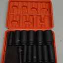 TONYNOL 1/ 2 Inch Deep Drive Impact Socket Set, 6-Point, SAE(3/ 8" to 1-1/ 4"), 14 Pcs, Cr-Mo Steel, With a Storage Case