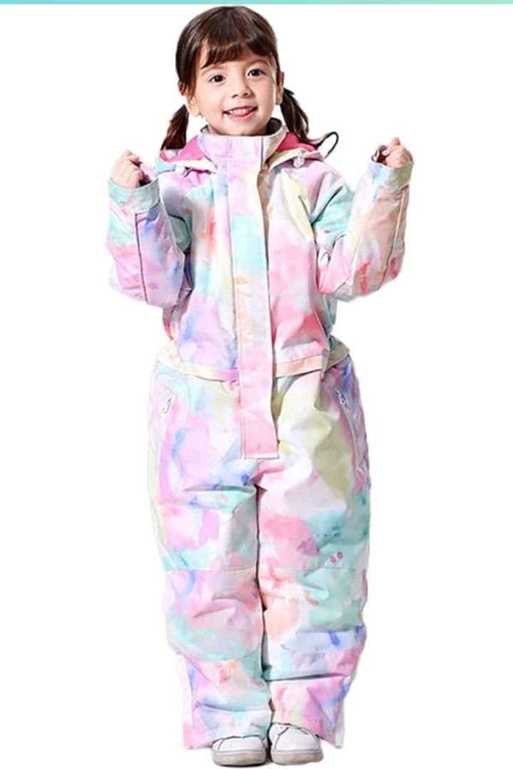 MUTO SNOW Girls Boys Kids One Piece Warm Outdoor Mountain Waterproof Windproof Snowsuits Overalls Ski Jackets Coats Jumpsuits, For 9-10 Years Old