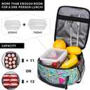 Green 80s 90s Neon Retro Insulated Lunch Bag for Women & Men, Reusable Leak-Proof Lunch Box with Cooler Compartment, Lunch Tote for Adults Work Travel Picnic Durable & Washable