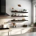 48 Inch Brown Wood Floating Shelves for Wall Rustic Wall Shelf for Bedroom Living Room Set of 4, 48Incn