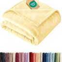 Ultra Soft Fleece Blanket Twin Size - Flannel Fleece Luxury Twin Blanket - Lightweight for Couch Bed Chair - Thick, Warm and Breathable - All Season Cozy Fuzzy, Anti-Static Microplush Bedding, Yellow
