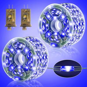 Heceltt 2 Pack Total 656 FT 2000 LED Christmas Lights Outdoor,Green Wire Outdoor Fairy Lights Plug in Waterproof 8 Modes and Timer Memory Function for Xmas Wedding Party Holiday Patio Garden Decor (Blue)